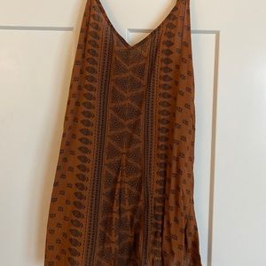 Burnt orange romper with cute black detailing